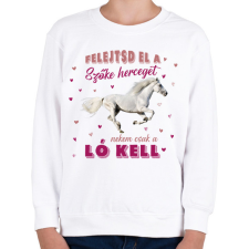 PRINTFASHION Nekem csak a ló kell - Gyerek pulóver - Fehér gyerek pulóver, kardigán