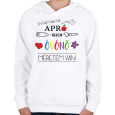PRINTFASHION Nekem óvónő méretem van - Gyerek kapucnis pulóver - Fehér