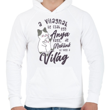 PRINTFASHION Nekünk te vagy a világ drk - Férfi kapucnis pulóver - Fehér férfi pulóver, kardigán