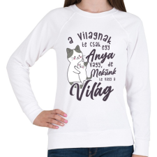 PRINTFASHION Nekünk te vagy a világ drk - Női pulóver - Fehér női pulóver, kardigán