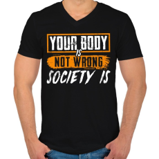 PRINTFASHION Nem a tested rossz, hanem a közösségi média - Férfi V-nyakú póló - Fekete