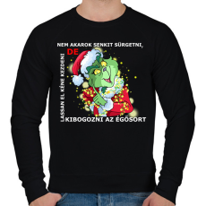 PRINTFASHION Nem akarok senkit sürgetni, de - Férfi pulóver - Fekete