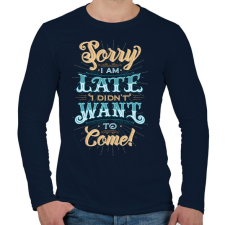 PRINTFASHION Nem akartam jönni - Férfi hosszú ujjú póló - Sötétkék férfi póló