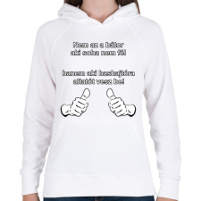 PRINTFASHION nem az a bátor... - Női kapucnis pulóver - Fehér női pulóver, kardigán