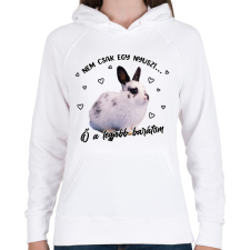PRINTFASHION Nem csak egy nyuszi - Női kapucnis pulóver - Fehér női pulóver, kardigán