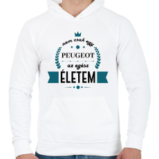 PRINTFASHION Nem csak egy Peugeot - Férfi kapucnis pulóver - Fehér