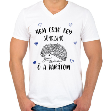 PRINTFASHION Nem csak egy sündisznó - Férfi V-nyakú póló - Fehér férfi póló