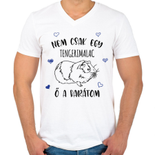 PRINTFASHION Nem csak  egy tengerimalac - Férfi V-nyakú póló - Fehér férfi póló