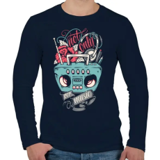 PRINTFASHION Nem csak zene - Férfi hosszú ujjú póló - Sötétkék