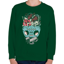PRINTFASHION Nem csak zene - Gyerek pulóver - Sötétzöld gyerek pulóver, kardigán