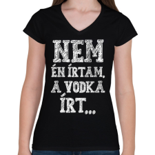 PRINTFASHION Nem én írtam - fehér - Női V-nyakú póló - Fekete női póló