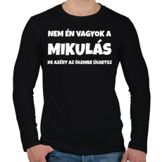 PRINTFASHION NEM ÉN VAGYOK A MIKULÁS - Férfi hosszú ujjú póló - Fekete