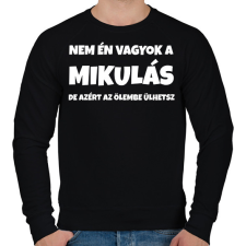 PRINTFASHION NEM ÉN VAGYOK A MIKULÁS - Férfi pulóver - Fekete férfi pulóver, kardigán