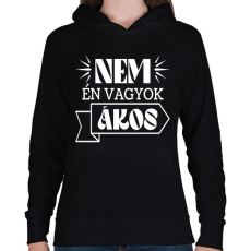 PRINTFASHION Nem én vagyok - Névvel (fehér) - Női kapucnis pulóver - Fekete