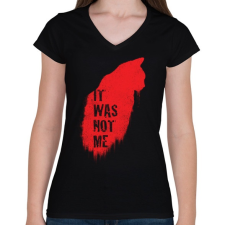 PRINTFASHION Nem én voltam - Női V-nyakú póló - Fekete női póló