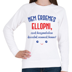 PRINTFASHION Nem érdemes ellopni - Táska minta - Női pulóver - Fehér