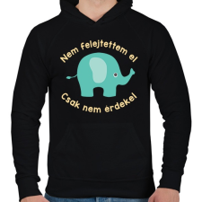 PRINTFASHION Nem felejtettem el, csak nem érdekel - Férfi kapucnis pulóver - Fekete férfi pulóver, kardigán