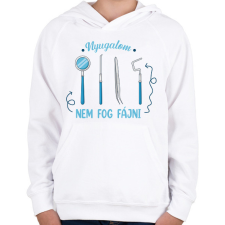 PRINTFASHION Nem fog fájni - Fogorvos - Gyerek kapucnis pulóver - Fehér gyerek pulóver, kardigán
