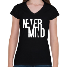 PRINTFASHION Nem fontos - Női V-nyakú póló - Fekete