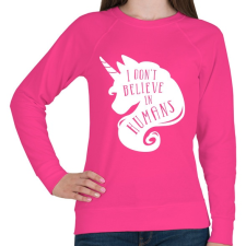 PRINTFASHION Nem hiszek az emberekben - Női pulóver - Fukszia női pulóver, kardigán