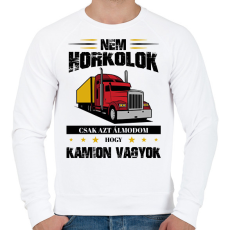 PRINTFASHION Nem horkolok - Kamion - Férfi pulóver - Fehér
