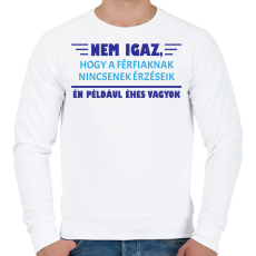 PRINTFASHION Nem igaz - Férfi pulóver - Fehér