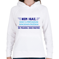 PRINTFASHION Nem igaz - Női kapucnis pulóver - Fehér női pulóver, kardigán