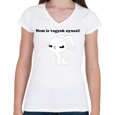 PRINTFASHION Nem is vagyok nyuszi - Női V-nyakú póló - Fehér