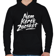 PRINTFASHION nem-kerek-zacskot-paint-white - Férfi kapucnis pulóver - Fekete