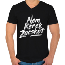 PRINTFASHION nem-kerek-zacskot-paint-white - Férfi V-nyakú póló - Fekete férfi póló