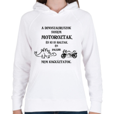 PRINTFASHION nem kockáztatok - Női kapucnis pulóver - Fehér női pulóver, kardigán