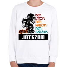PRINTFASHION nem látok nem hallok játszom - Gyerek pulóver - Fehér gyerek pulóver, kardigán