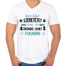 PRINTFASHION Nem lehet szeretetet venni - Férfi V-nyakú póló - Fehér férfi póló