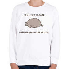 PRINTFASHION Nem lusta vagyok, csak energiatakarékos. - Gyerek pulóver - Fehér gyerek pulóver, kardigán