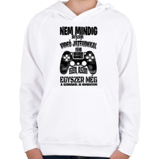 PRINTFASHION Nem mindig játszom videó játékokkal... - Gyerek kapucnis pulóver - Fehér