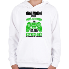 PRINTFASHION Nem mindig játszom videó játékokkal... - Gyerek kapucnis pulóver - Fehér