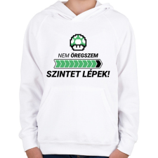PRINTFASHION Nem öregszem, szintet lépek! - Gyerek kapucnis pulóver - Fehér gyerek pulóver, kardigán