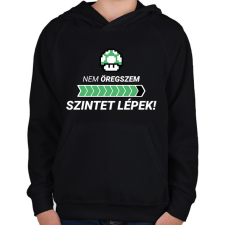 PRINTFASHION Nem öregszem! Szintet lépek! - Gyerek kapucnis pulóver - Fekete gyerek pulóver, kardigán