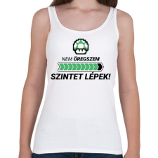 PRINTFASHION Nem öregszem, szintet lépek! - Női atléta - Fehér női trikó