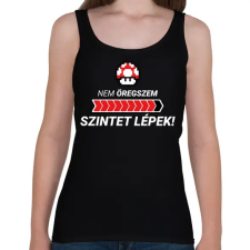 PRINTFASHION Nem öregszem, szintet lépek! - Női atléta - Fekete női trikó
