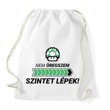 PRINTFASHION Nem öregszem, szintet lépek! - Sportzsák, Tornazsák - Fehér tornazsák