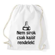 PRINTFASHION Nem sírok csak kaját rendelek - Sportzsák, Tornazsák - Fehér tornazsák