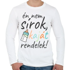 PRINTFASHION Nem sírok - Férfi hosszú ujjú póló - Fehér férfi póló