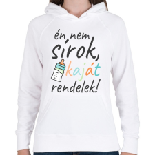 PRINTFASHION Nem sírok - Női kapucnis pulóver - Fehér női pulóver, kardigán