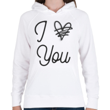 PRINTFASHION Nem szeretlek - Női kapucnis pulóver - Fehér női pulóver, kardigán