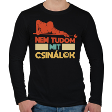 PRINTFASHION Nem tudom - Biliárd - Férfi hosszú ujjú póló - Fekete férfi póló