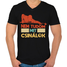 PRINTFASHION Nem tudom - Biliárd - Férfi V-nyakú póló - Fekete férfi póló