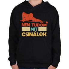 PRINTFASHION Nem tudom - Biliárd - Gyerek kapucnis pulóver - Fekete