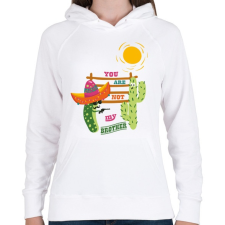 PRINTFASHION Nem vagy a testvérem! - Női kapucnis pulóver - Fehér női pulóver, kardigán