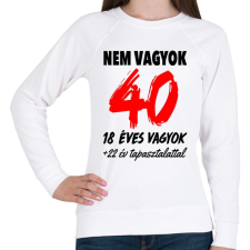 PRINTFASHION Nem vagyok 40! - Női pulóver - Fehér női pulóver, kardigán